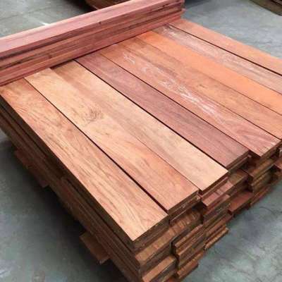 Fresh square timber pile up in Indonesia factory